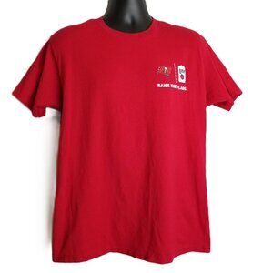 NFL Buccaneers Tee Medium Red Raise The Flags Miller Lite Graphic Sporty Fan